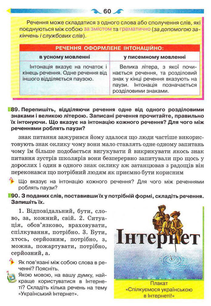 Підручник Українська мова 5 клас Глазова