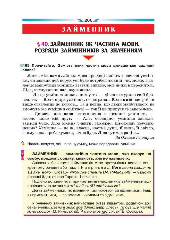 Підручник Українська мова 6 клас Глазова