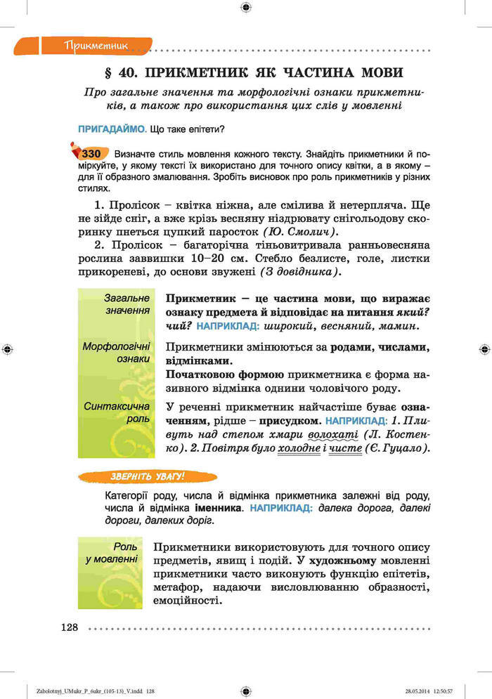 Підручник Українська мова 6 клас Заболотний