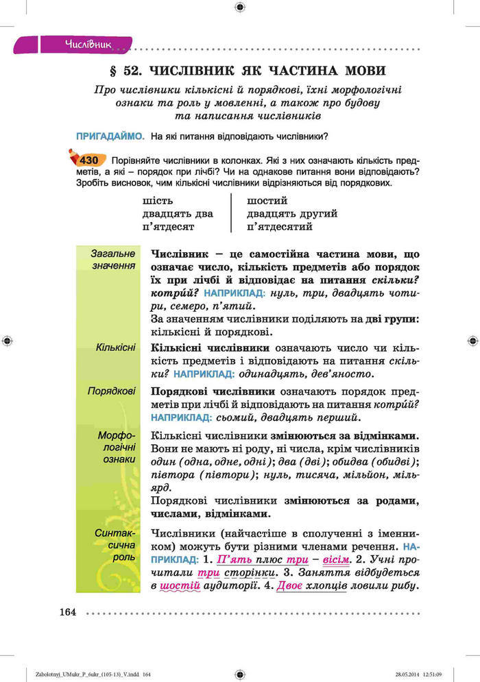 Підручник Українська мова 6 клас Заболотний