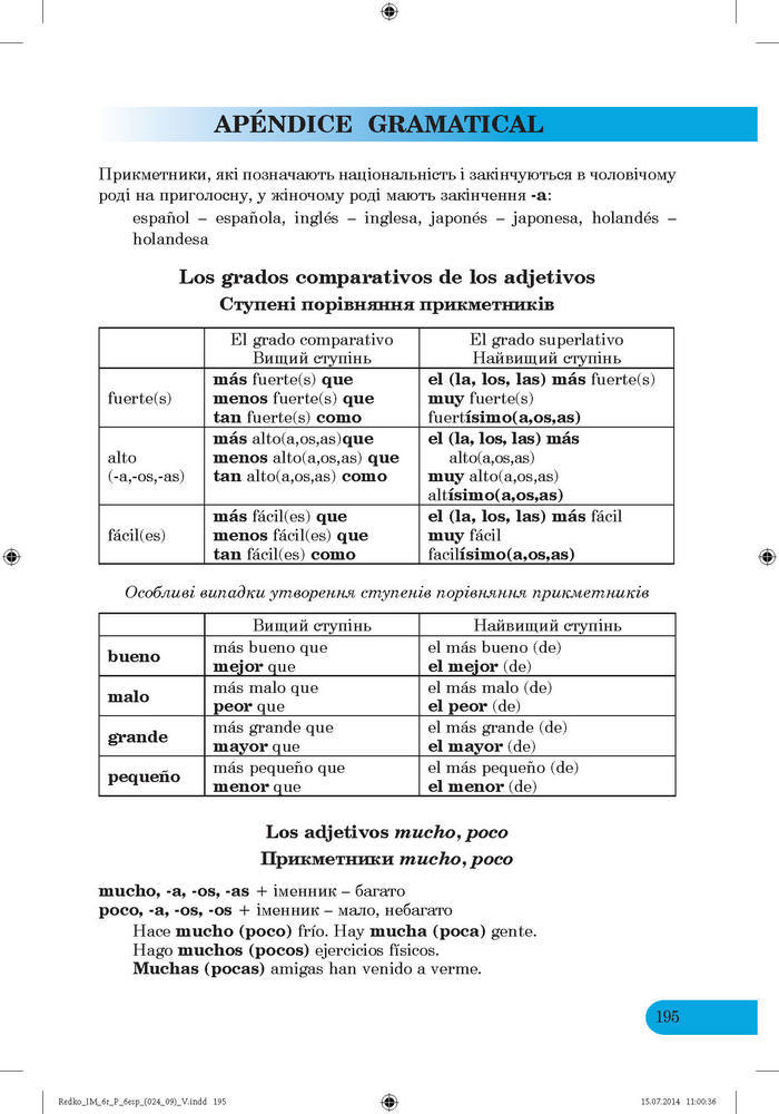 Іспанська мова 6 клас Редько (6 рік)