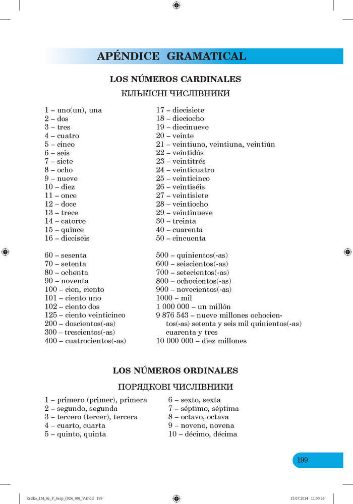 Іспанська мова 6 клас Редько (6 рік)