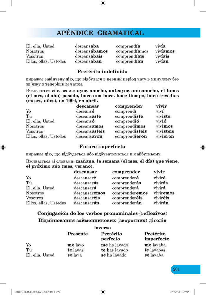 Іспанська мова 6 клас Редько (6 рік)
