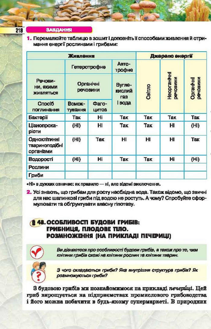 Підручник Біологія 6 клас Костіков