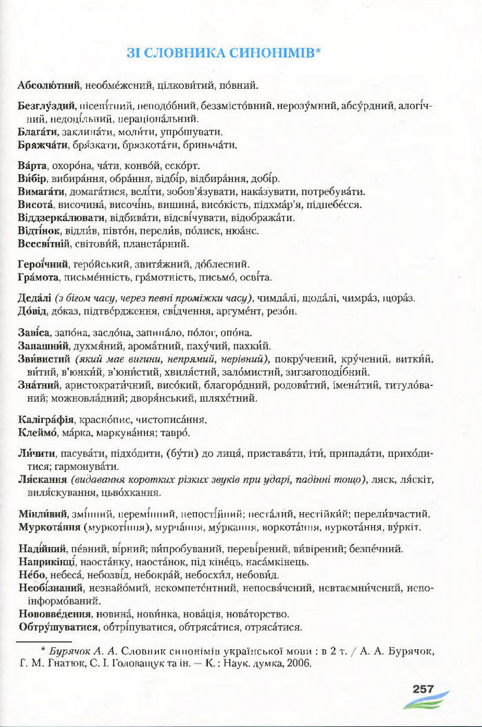 Підручник Українська мова 7 клас Єрмоленко 2015