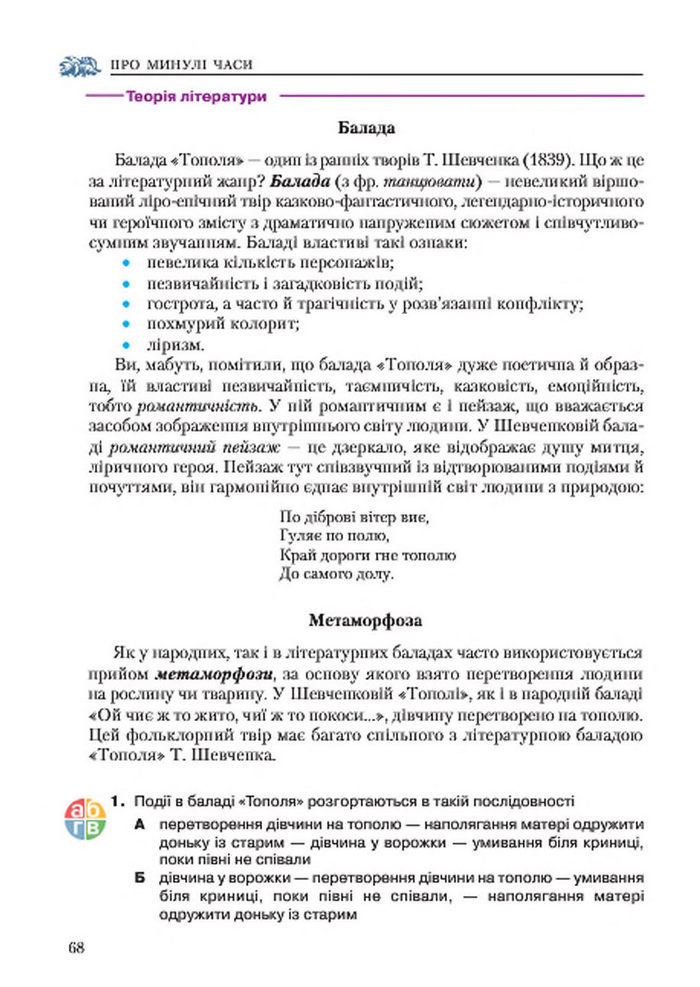 Підручник Українська література 7 клас Авраменко 2015