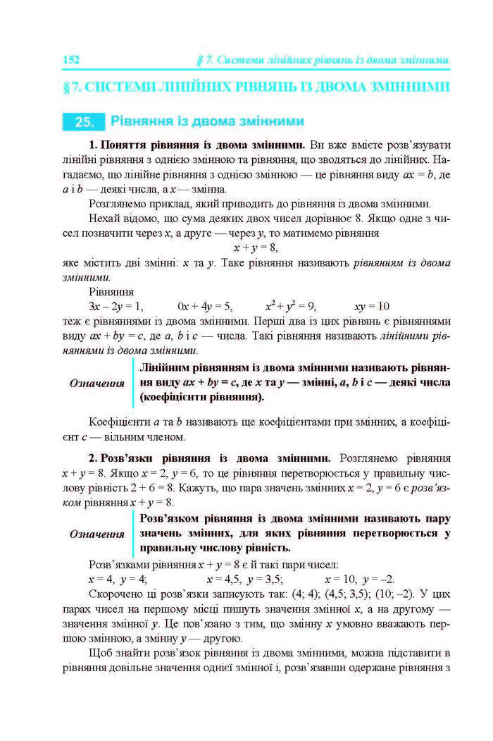 Підручник Алгебра 7 клас Кравчук 2015