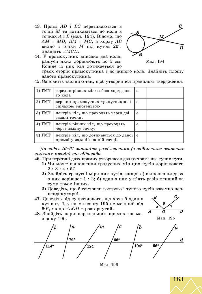 Підручник Геометрія 7 клас Апостолова 2015