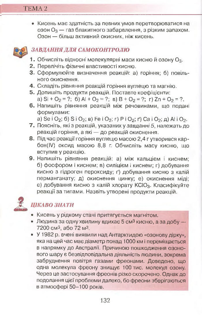 Підручник Хімія 7 клас Савчин 2015