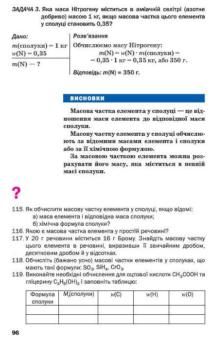 Підручник Хімія 7 клас Попель 2015