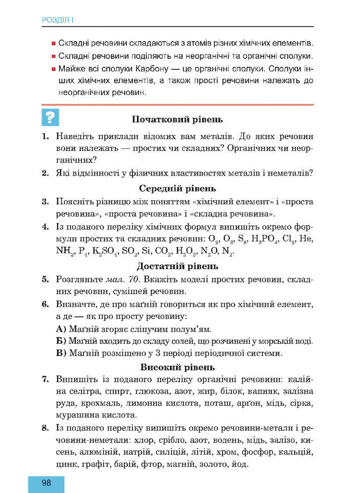 Підручник Хімія 7 клас Дячук 2015