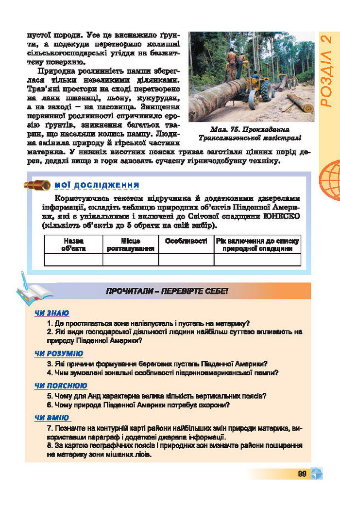 Підручники Географія 7 клас Пестушко 2015