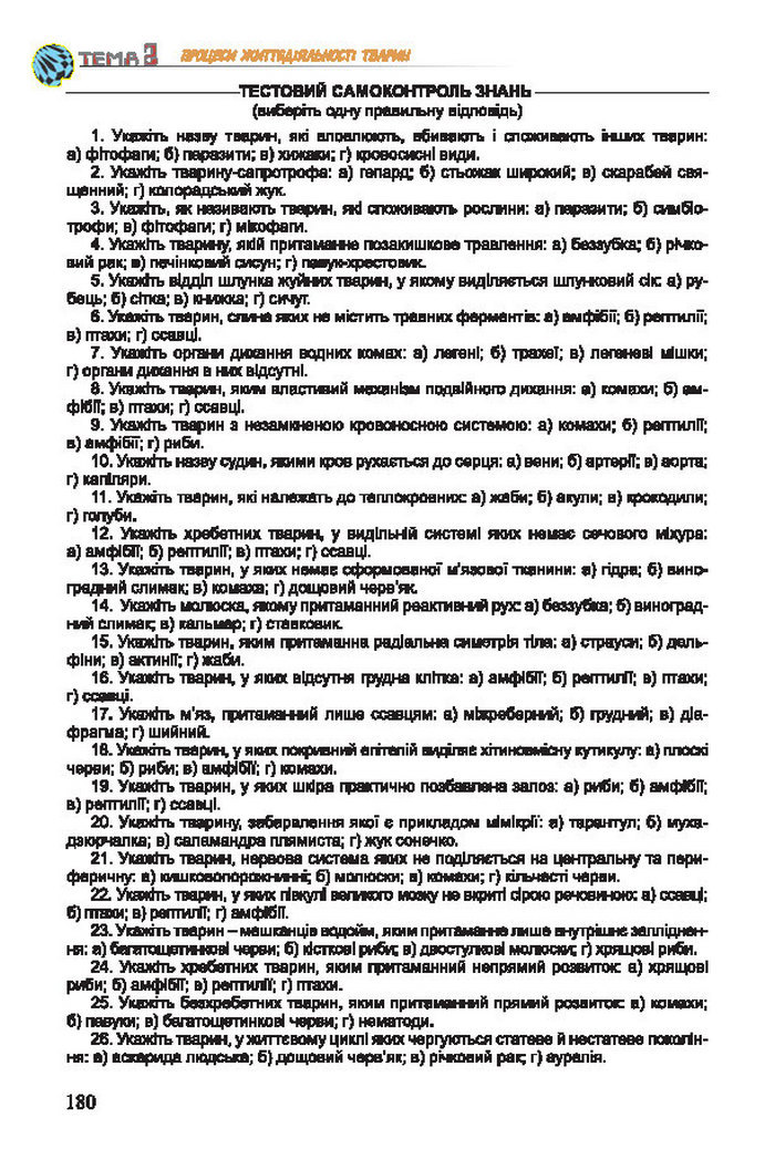 Підручник Біологія 7 клас Остапченко