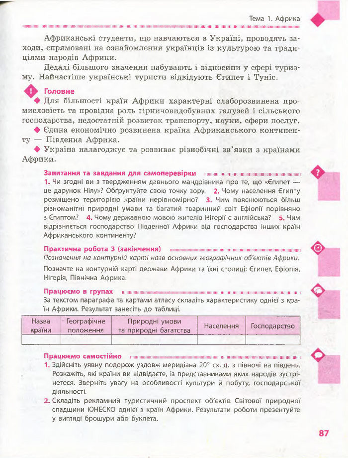 Підручник Географія 7 клас Довгань, Стадник (Укр.)