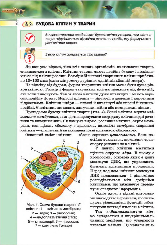 Підручник Біологія 7 клас Костіков 2015