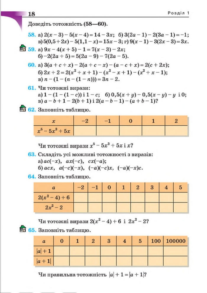 Підручник Алгебра 7 клас Бевз 2015