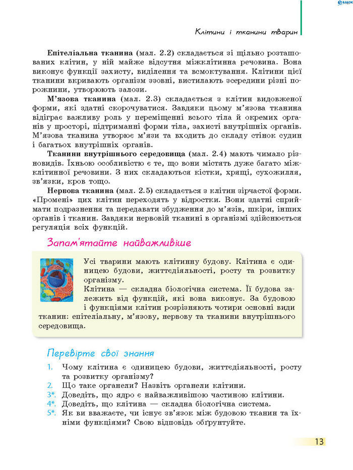 Підручник Біологія 7 клас Запорожець 2015