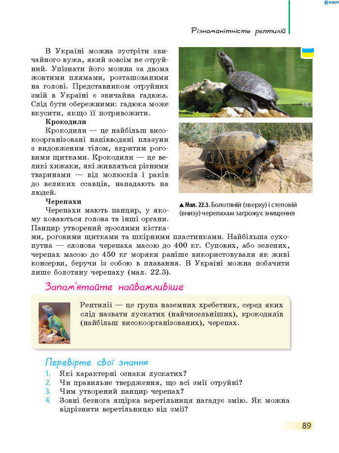 Підручник Біологія 7 клас Запорожець 2015