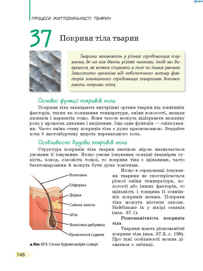 Підручник Біологія 7 клас Запорожець 2015