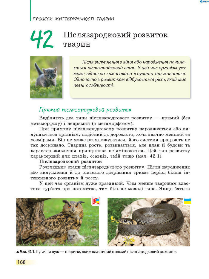 Підручник Біологія 7 клас Запорожець 2015