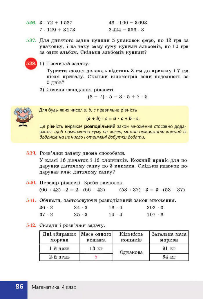 Підручник Математика 4 клас Листопад 2015