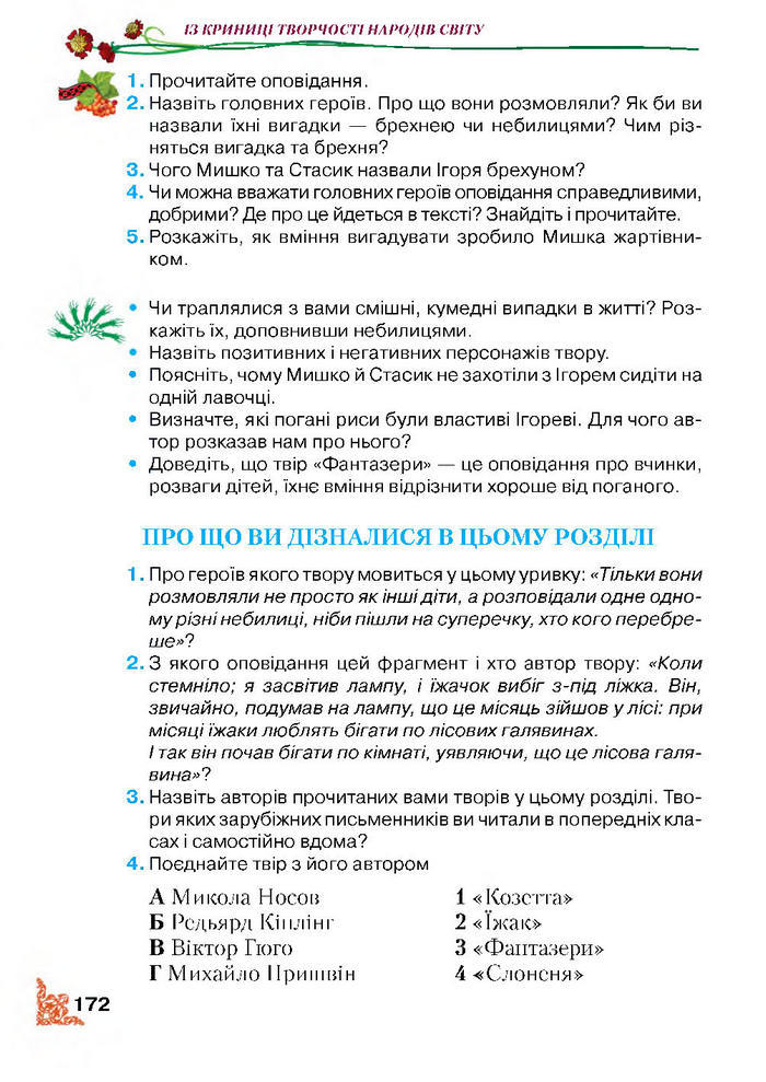 Літературне читання 4 клас Зоряна 2015