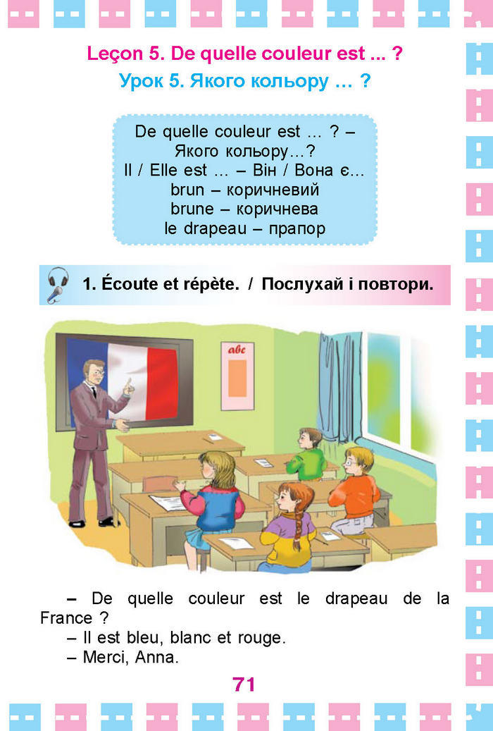 Французька мова Клименко 1 клас