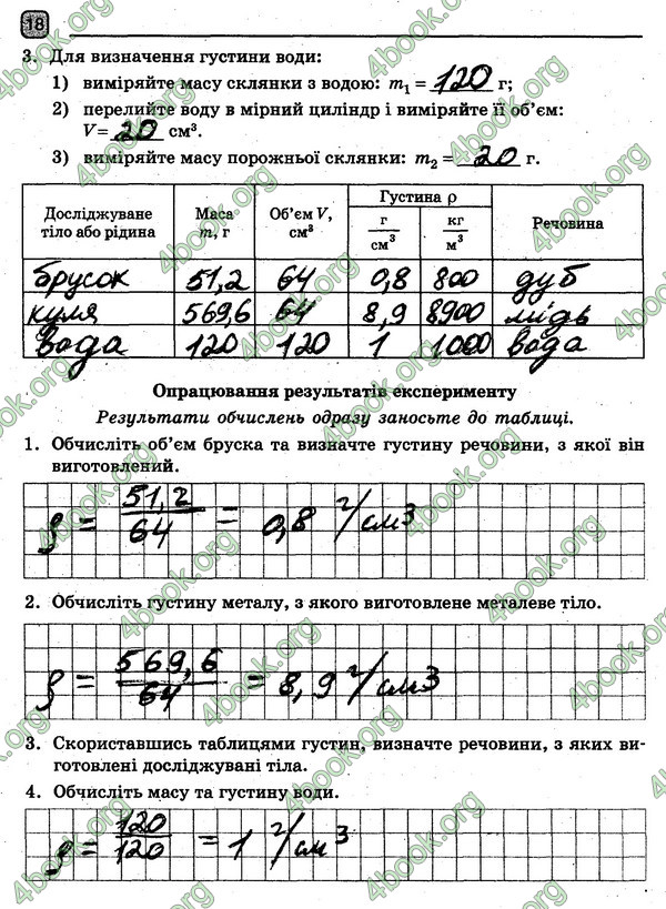 ГДЗ (Ответы, решебник) Зошит Фізика 7 клас Божинова