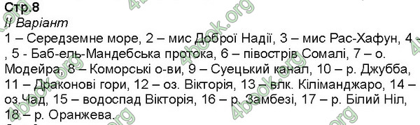 ГДЗ (Ответы, решебник) Зошит Географія 7 клас Кобернік