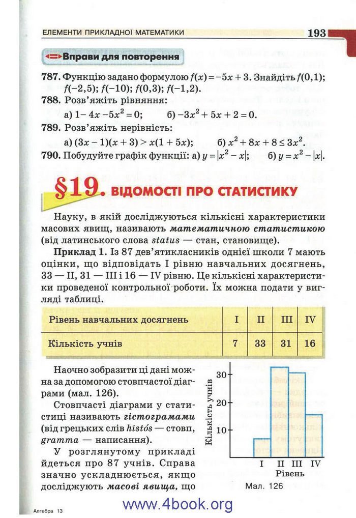 Підручник Алгебра 9 клас Бевз