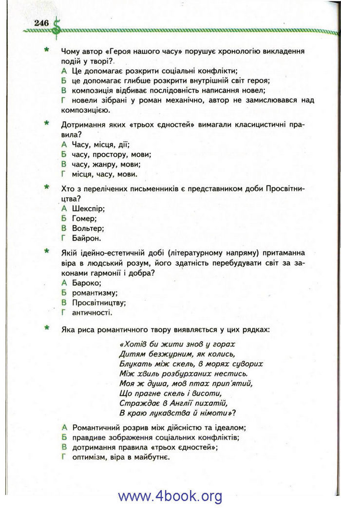 Зарубіжна література 9 клас Ніколенко