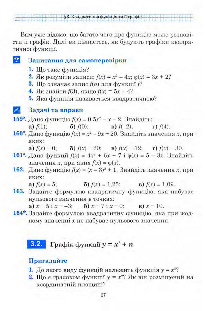 Алгебра 9 клас Мальований