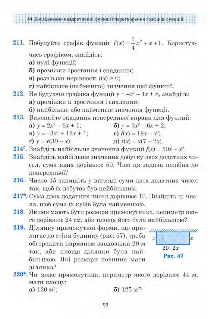 Алгебра 9 клас Мальований