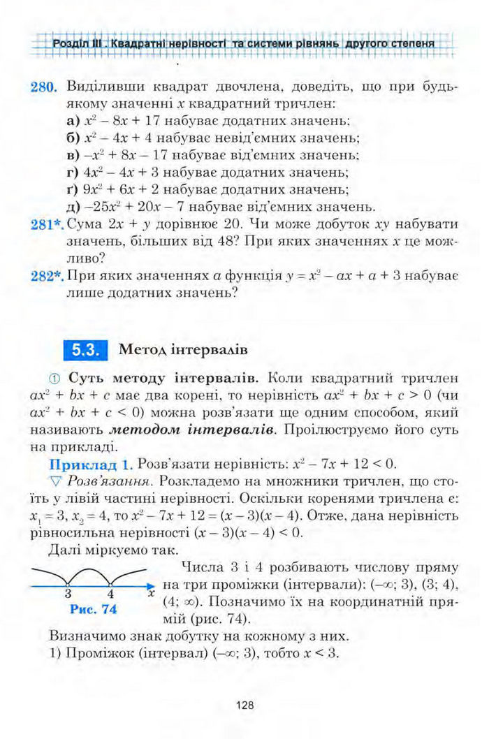 Алгебра 9 клас Мальований