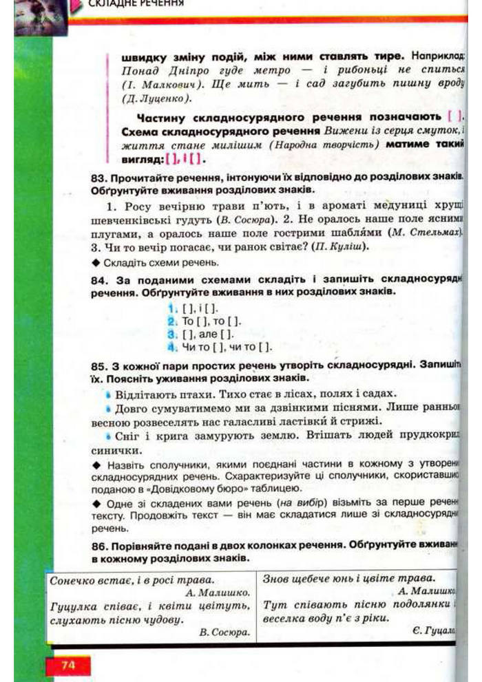 Підручник Українська мова 9 клас Глазова