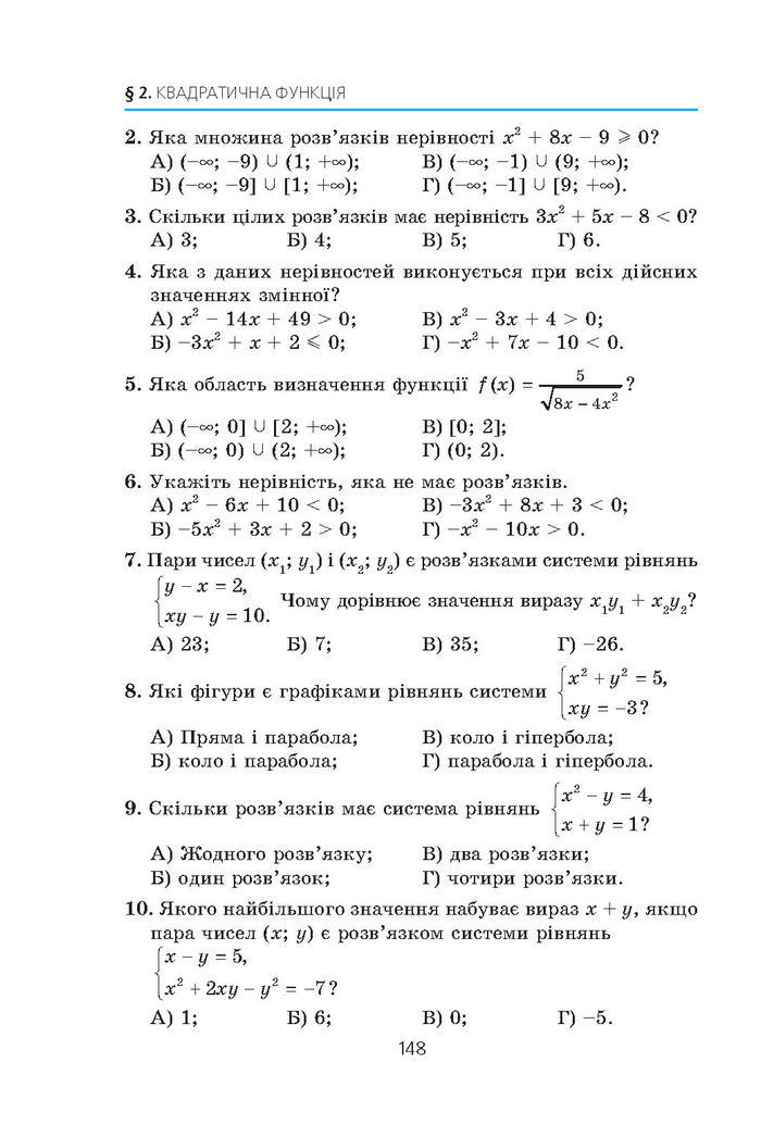 Алгебра 9 клас Мерзляк (Академический уровень)