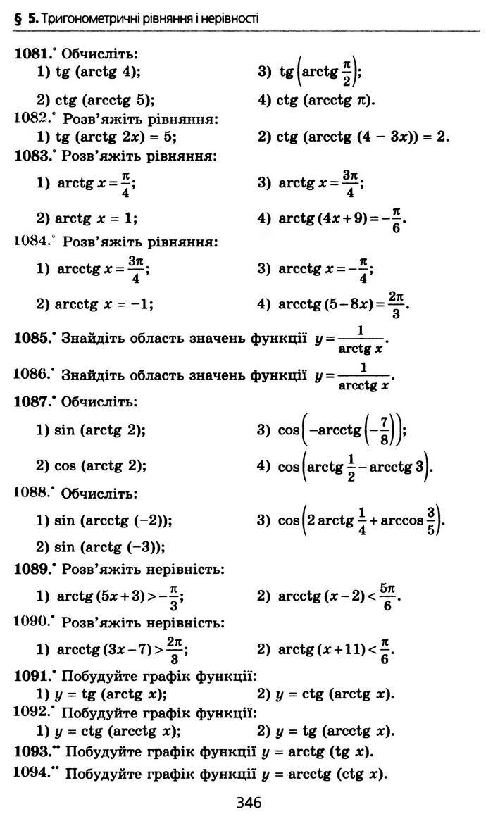 Алгебра 10 клас Мерзляк Профільний рівень