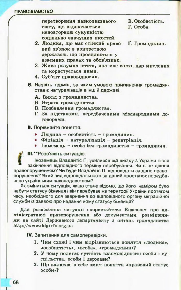 Підручник Правознавство 10 клас Гавриш