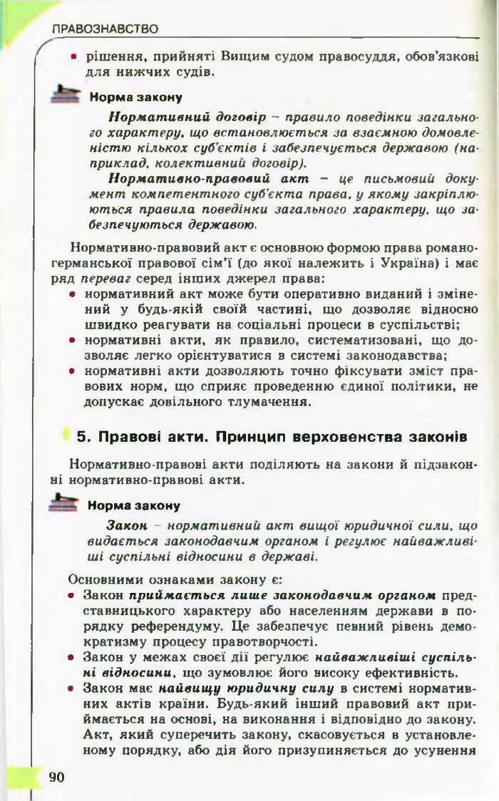 Підручник Правознавство 10 клас Гавриш