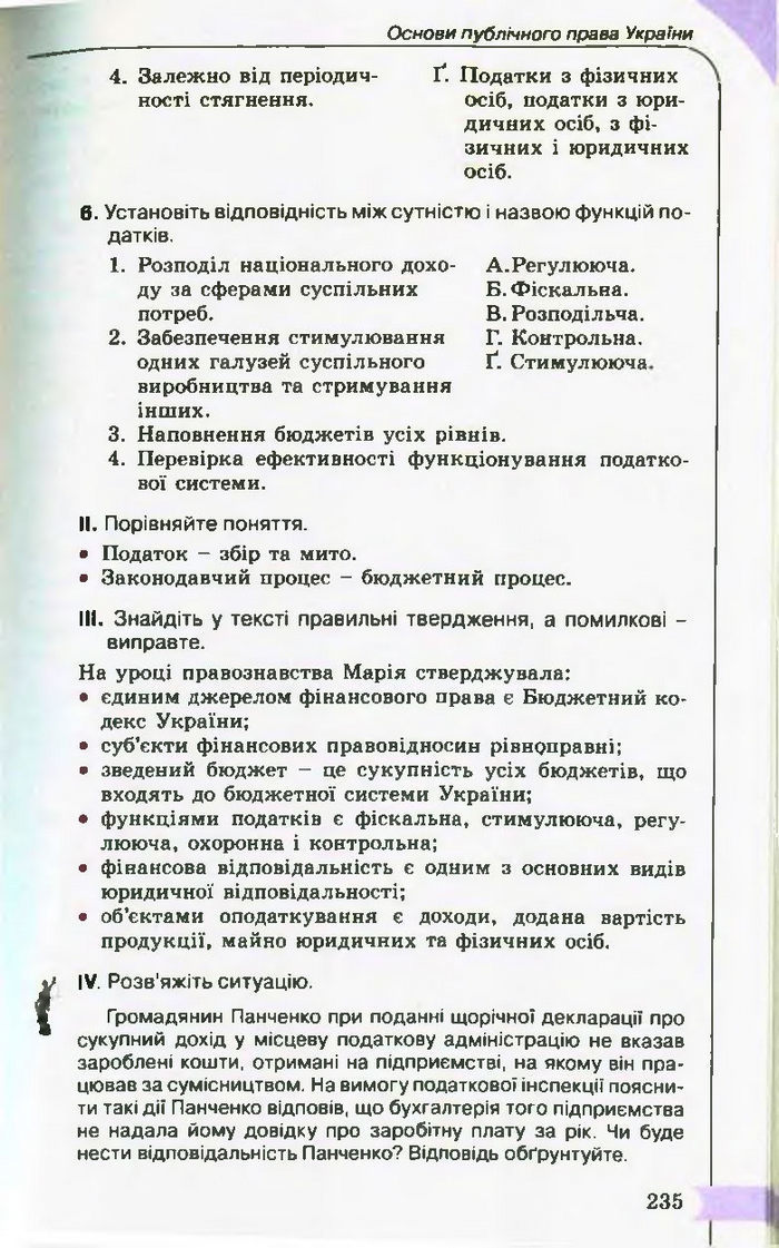 Підручник Правознавство 10 клас Гавриш