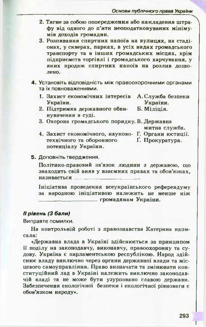 Підручник Правознавство 10 клас Гавриш