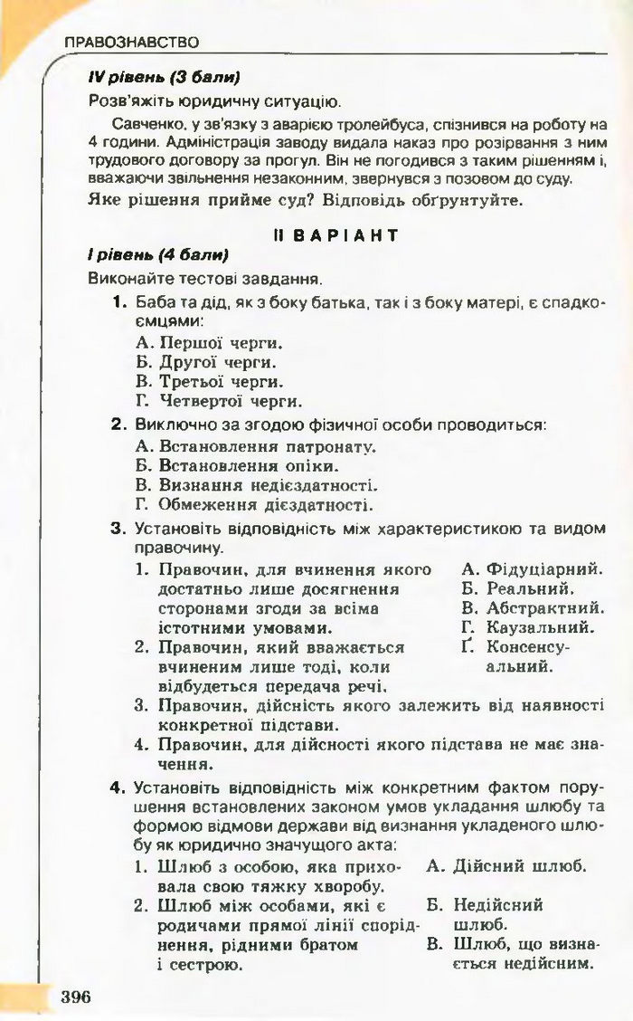 Підручник Правознавство 10 клас Гавриш