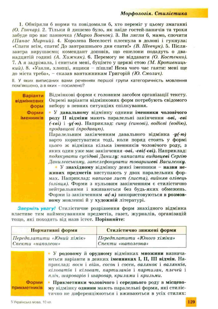 Підручник Українська мова 10 клас Заболотний