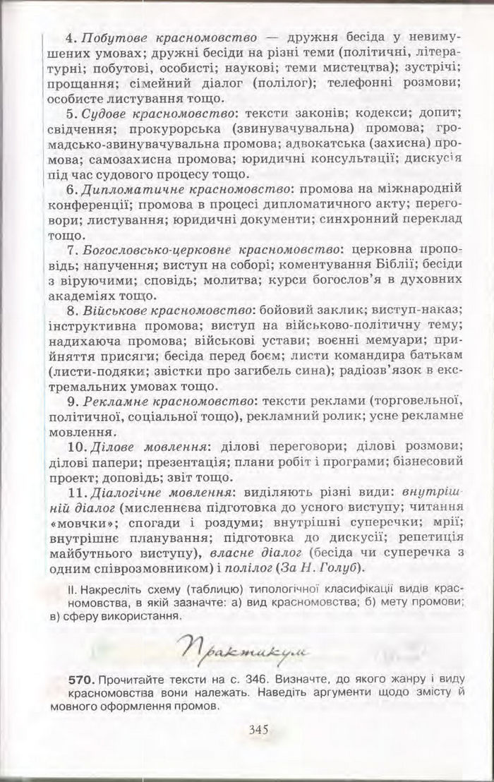 Підручник Українська мова 11 клас Караман 2011