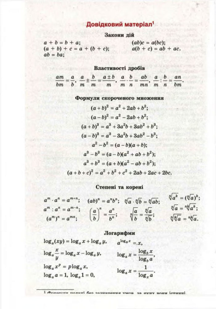 Математика 11 клас Бевз