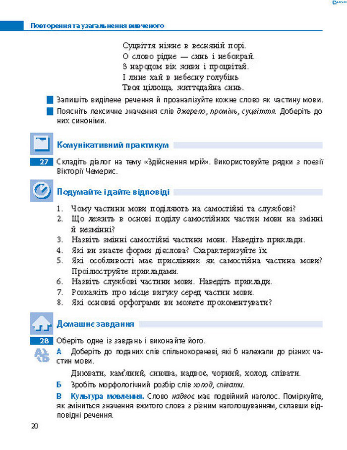 Підручник Українська мова 8 клас Пентилюк 2016