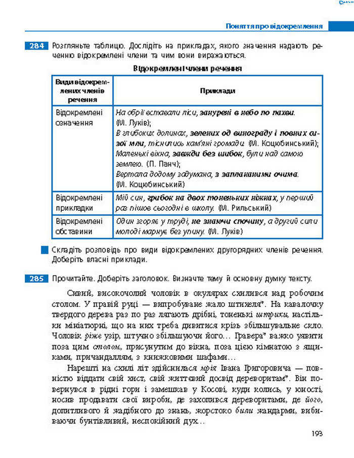 Підручник Українська мова 8 клас Пентилюк 2016