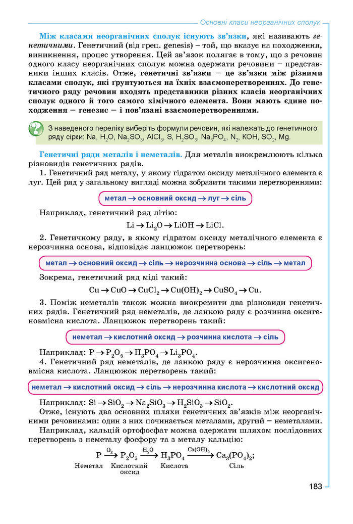 Підручник Хімія 8 клас Лашевська 2016