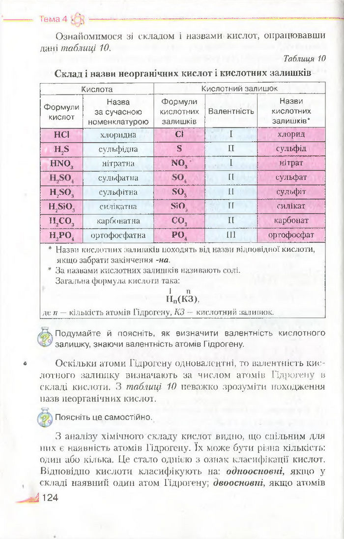 Підручник Хімія 8 клас Савчин 2016