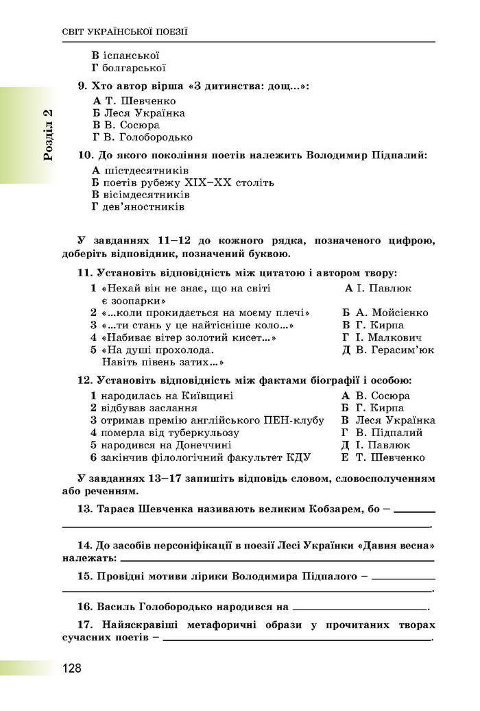 Підручник Українська література 8 клас Міщенко 2016